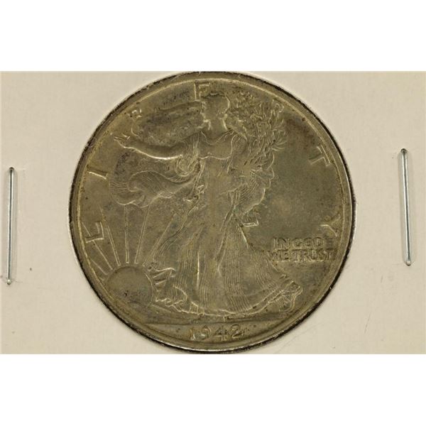 1942-S SILVER WALKING LIBERTY HALF DOLLAR