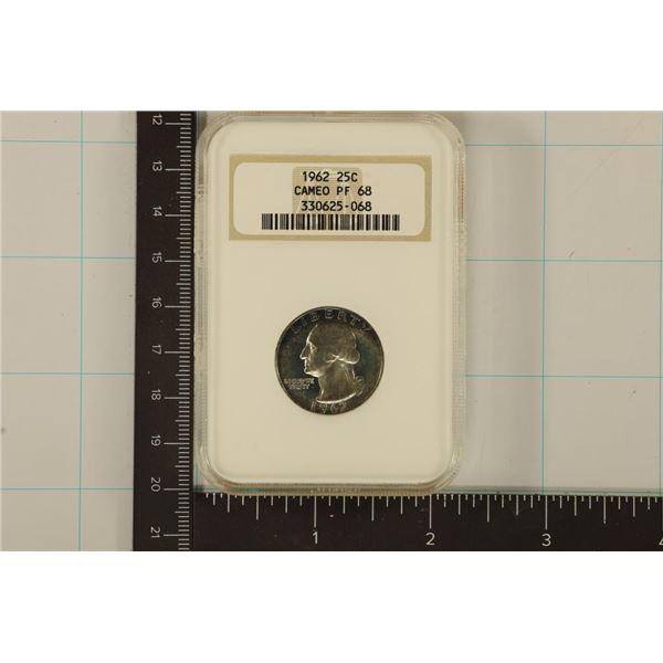 1962 WASHINGTON QUARTER NGC CAMEO PROOF 68 WATCH