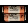 Image 1 : 2 SOLID DATE ROLLS OF 2005 P & D OREGON QUARTERS: