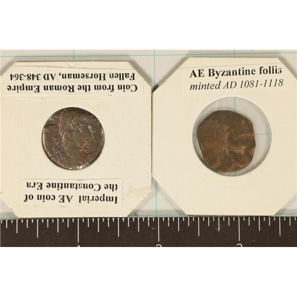 2 ROMAN ANCIENT COINS: 348-364 A.D. CONSTATINE ERA