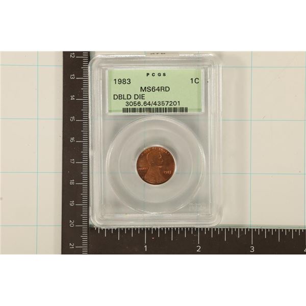 1983 DOUBLED DIE LINCOLN CENT PCGS MS64RD WATCH