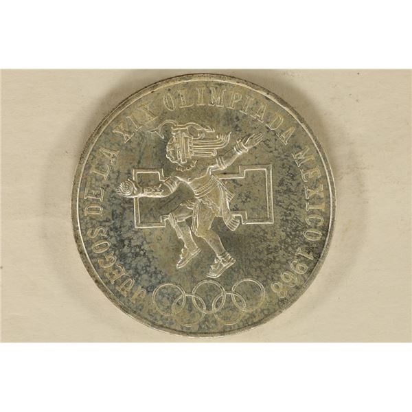 1968 MEXICO SILVER 25 PESO UNC .5208 OZ. ASW