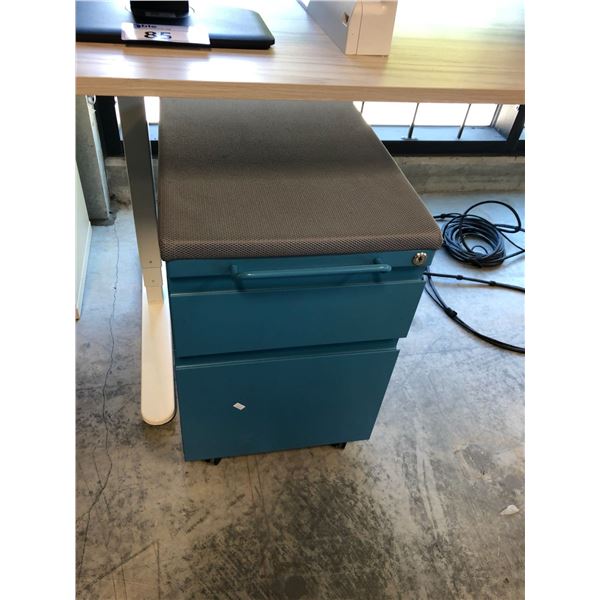 GREY/BLUE 2 DRAWER MOBILE PERSONAL STORAGE CABINET