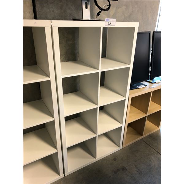 WHITE 8 COMPARTMENT 30  X 58  15  BOOKCASE