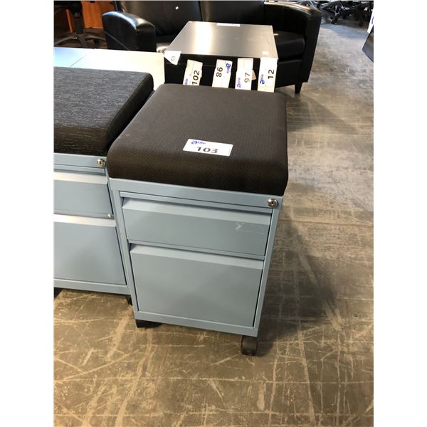 BLACK/BLUE 2 DRAWER MOBILE PERSONAL STORAGE CABINET