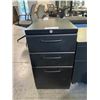 Image 2 : TEKNION BLACK 3 DRAWER PERSONAL FILING CABINET