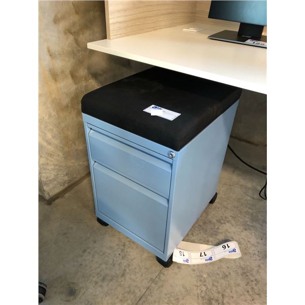 BLACK/BLUE 2 DRAWER MOBILE PERSONAL STORAGE CABINET