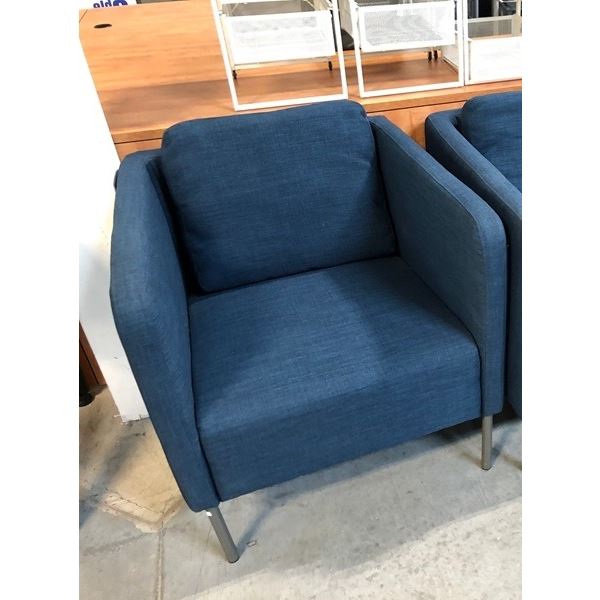 BLUE CLUB STYLE LOUNGE CHAIR