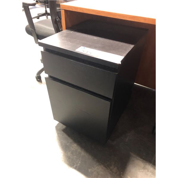 BLACK 2 DRAWER MOBILE PEDESTAL