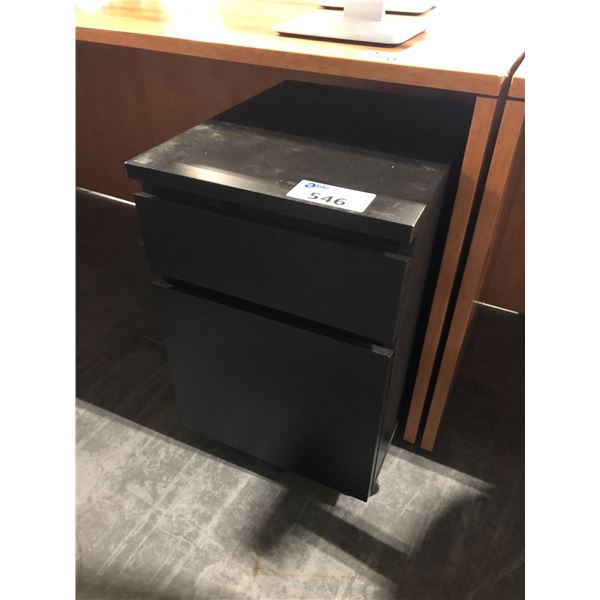 BLACK 2 DRAWER MOBILE PEDESTAL