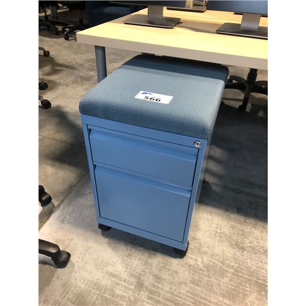 BLUE 2 DRAWER PERSONAL FILING CABINET