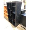 Image 2 : BLACK 59"H MULTI-COMPARTMENT BOOKCASE WITH CONDITION ISSUES