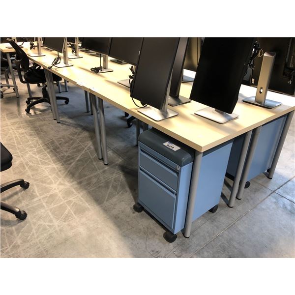 6 MAPLE 4' X 2' COMPUTER TABLES