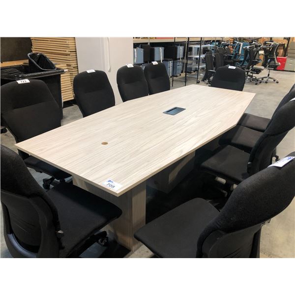 GREY OAK 9' X 4' BOARDROOM TABLE