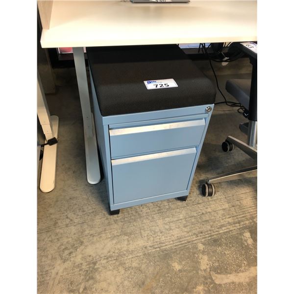 BLUE/BLACK MOBILE 2 DRAWER PERSONAL FILE CABINET