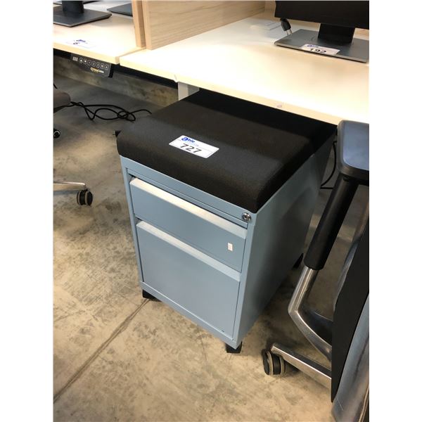 BLUE/BLACK MOBILE 2 DRAWER PERSONAL FILE CABINET