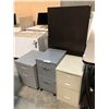 Image 1 : 2 ASSORTED COMPUTER TABLES AND 3 PERSONAL FILE CABINETS