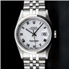 Image 2 : Rolex Men's Stainless Steel White Roman Datejust Wristwatch
