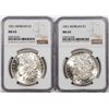 Image 1 : Lot of (2) 1921 $1 Morgan Silver Dollar Coins NGC MS63