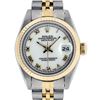 Image 1 : Rolex Ladies Two Tone White Roman Datejust Wristwatch