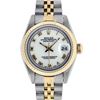 Image 2 : Rolex Ladies Two Tone White Roman Datejust Wristwatch