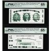 Image 1 : Set of Giori Test Note Washington & Lincoln Memorial PMG Superb Gem Unc 68EPQ