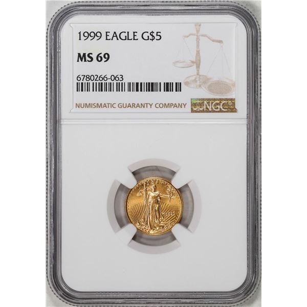 1999 $5 American Gold Eagle Coin NGC MS69