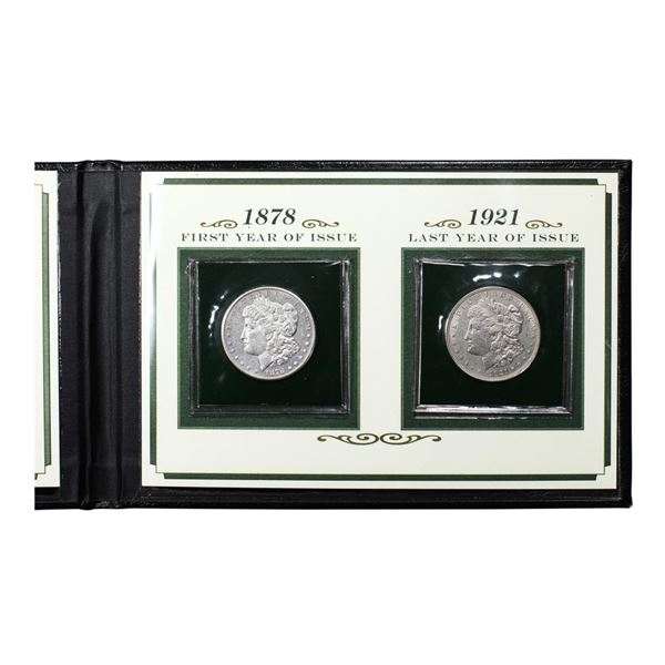 1878 & 1921 First & Last Year $1 Morgan Silver Dollar Coin Set