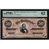 Image 1 : 1864 $50 Confederate States of America Note T-66 PMG Uncirculated 62