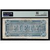 Image 2 : 1864 $50 Confederate States of America Note T-66 PMG Uncirculated 62