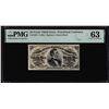 Image 1 : 1863 Third Issue 25 Cent Fractional Currency Note Fr.1294 PMG Choice Uncirculated 63