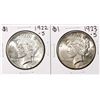 Image 1 : Lot of 1922-S & 1923-S $1 Peace Silver Dollar Coins