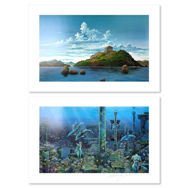 Robert Lyn Nelson "Athenian Odyssey (Diptych)" Limited Edition Mixedmedia on Paper
