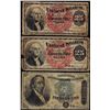 Image 1 : Lot of (3) Miscellaneous Fourth Issue Fractional Currency Notes