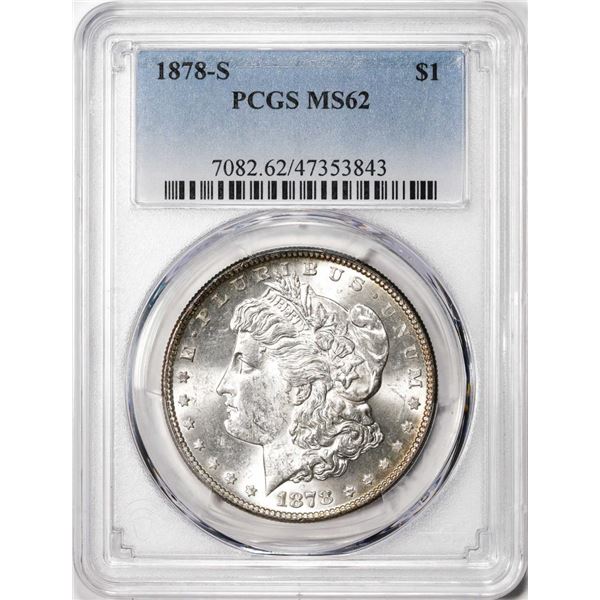 1878-S $1 Morgan Silver Dollar Coin PCGS MS62