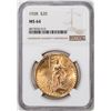 Image 1 : 1928 $20 St. Gaudens Double Eagle Gold Coin NGC MS64