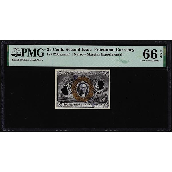 Specimen 1863 2nd Issue 25 Cents Fractional Note Fr.1286ex PMG Gem Unc 66EPQ Top Pop