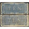 Image 2 : Lot of (2) 1864 $10 Confederate States of America Notes