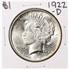 Image 1 : 1922-D $1 Peace Silver Dollar Coin