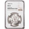 Image 1 : 1884-O $1 Morgan Silver Dollar Coin NGC MS63