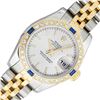 Image 1 : Rolex Ladies Two Tone Silver Index Sapphire and Diamond Datejust Wristwatch