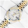 Image 2 : Rolex Ladies Two Tone Silver Index Sapphire and Diamond Datejust Wristwatch