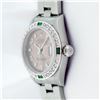 Image 4 : Rolex Ladies Stainless Steel Salmon Arabic Emerald and Diamond Datejust Wristwatch