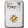 Image 1 : 2016-W Mercury Dime Gold Centennial Coin NGC SP70 Early Releases Buchanan Signed