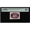Image 1 : Specimen 1863 Second Issue 25 Cents Fractional Note Fr.1283sp PMG Ch. Uncirculated 63