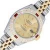 Image 1 : Rolex Ladies Two Tone Champagne Ruby and Diamond Datejust Wristwatch