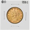 Image 1 : 1881 $10 Liberty Head Eagle Gold Coin