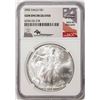 Image 1 : 2002 $1 American Silver Eagle Coin NGC Gem Uncirculated Mercanti Signed