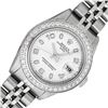 Image 1 : Rolex Ladies Stainless Steel White Arabic Diamond Date Wristwatch