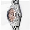 Image 9 : Rolex Ladies Stainless Steel Salmon Roman Diamond Datejust With Rolex Box